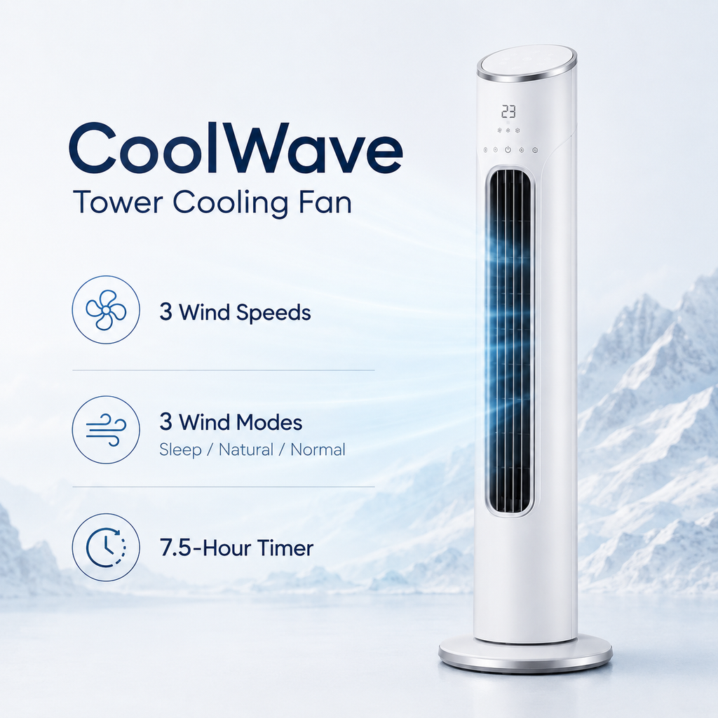 CoolWave Tower Cooling Fan - Detail 3