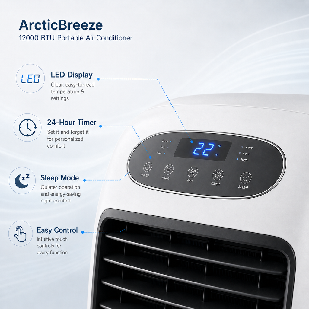 ArcticBreeze 12000 BTU Portable Air Conditioner - Detail 3